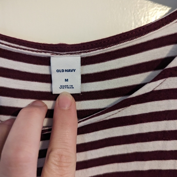 Striped Purple and White Women's Dress - Picture 2 of 2